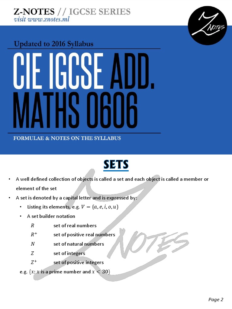 Add Maths PDF PDF Matrix (Mathematics) Set (Mathematics)