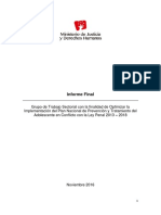 Informe Final de Optimización del Plan Nacional de Prevención y Tratamiento del Adolescente en Conflicto con la Ley Penal