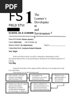 The Learner's Developme NT and Environmen T: Field Study