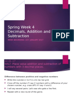 Week 4 - Decimals Addition and Subtraction