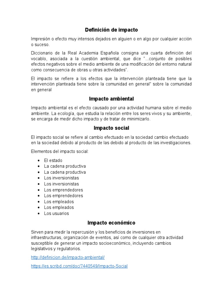 Definición de Impacto | PDF