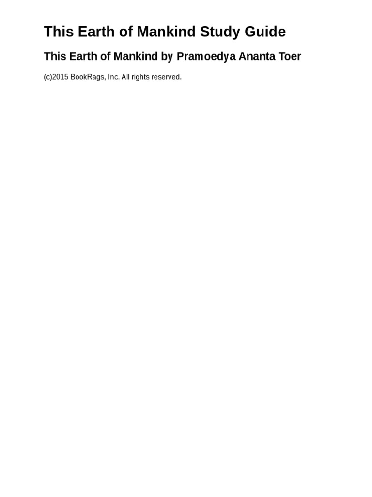 this earth of mankind studyguide pdf