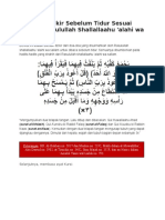 Doa Dan Dzikir Sebelum Tidur Sesuai Sunnah Rasulullah Shallallaahu