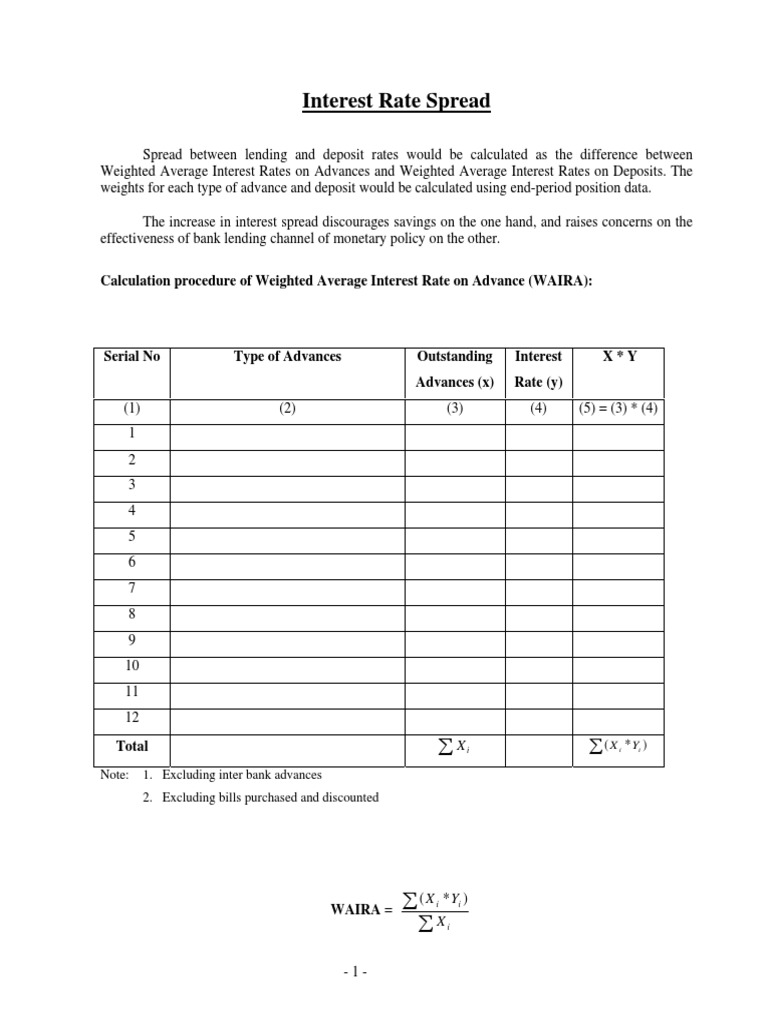 Interest Rate Spread Calculation Guide | PDF