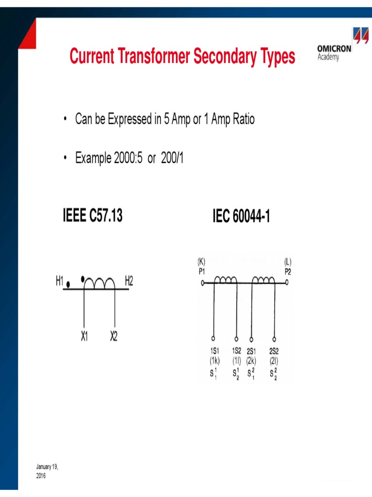 Current Transformer Secondary Types IEEE C57.13 IEC 600441 PDF