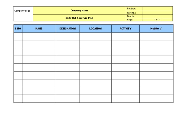 Daily Hse Coverage Plan | PDF | Art | Computers