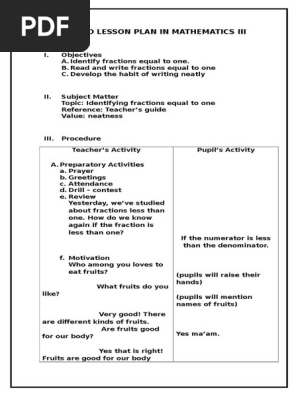 Detailed Lesson Plan in Mathematics III - Copy