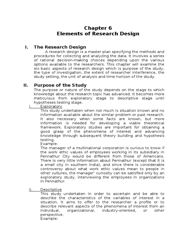 summary of research design