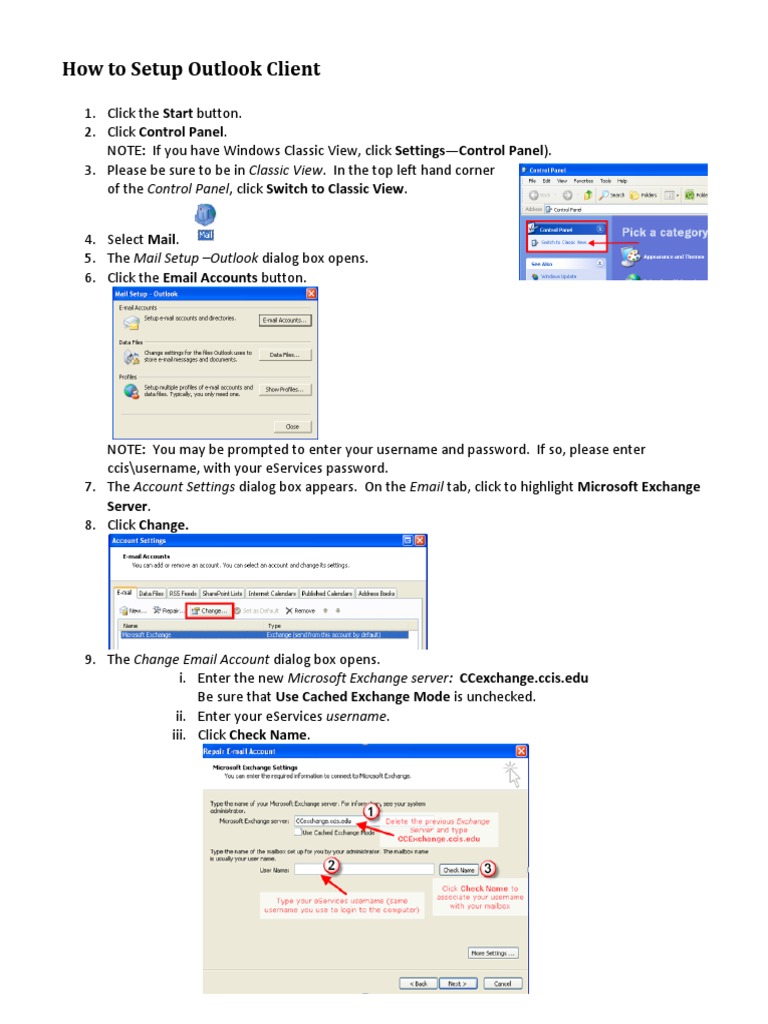 Setup Guide for Outlook Client | PDF | Business | Finance & Money ...