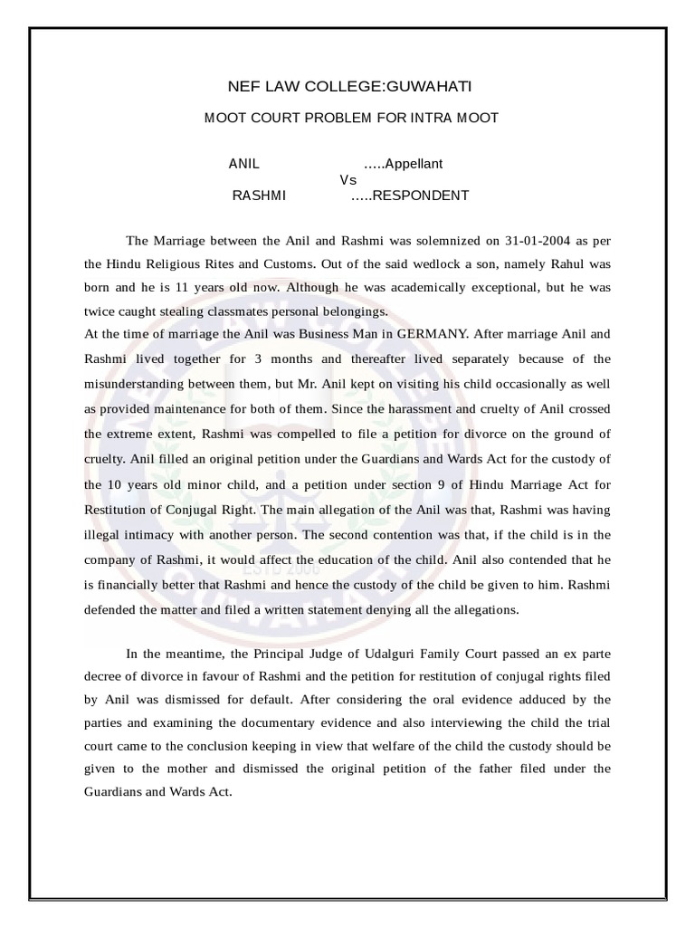 Moot Proposition | PDF