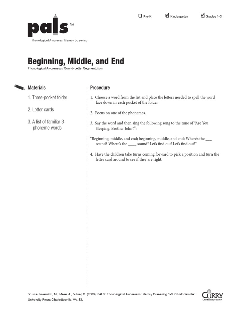 Pals Sound To Letter Segmentation Assessment | PDF | Syllable | Phoneme