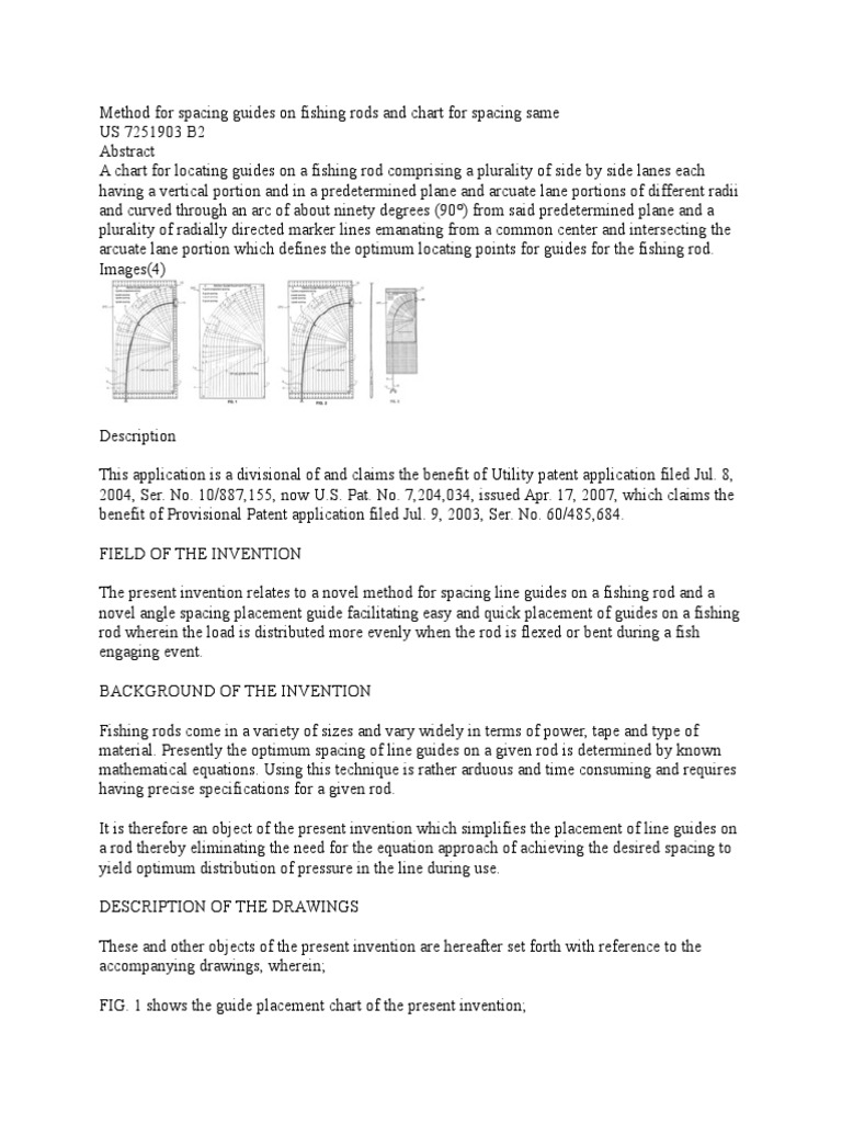 Method For Spacing Guides On Fishing Rods and Chart For Spacing Same