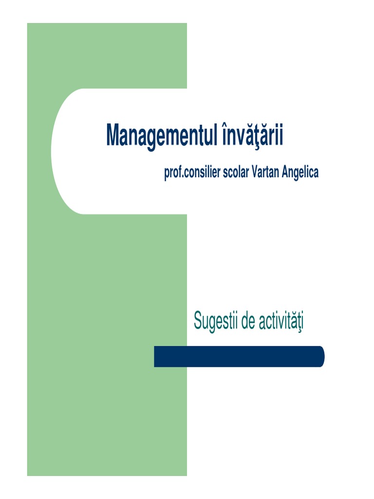 Managementul Invatarii | PDF