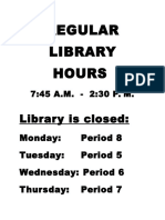 Library Hours for Spring Term 2017