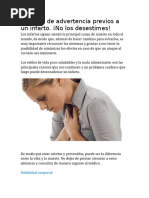 6 Signos de Advertencia Previos a Un Infarto