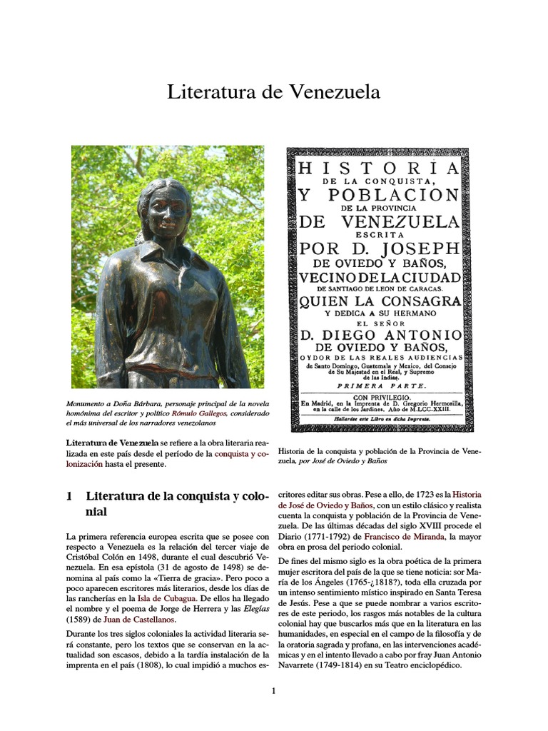 Literatura de Venezuela | PDF