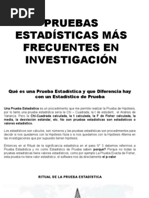 Pruebas Estadísticas Estadística Hipótesis - 