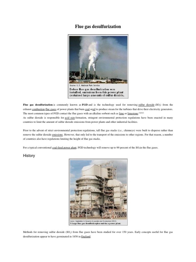 Flue Gas Desulfurization PDF Energy Technology Environmental