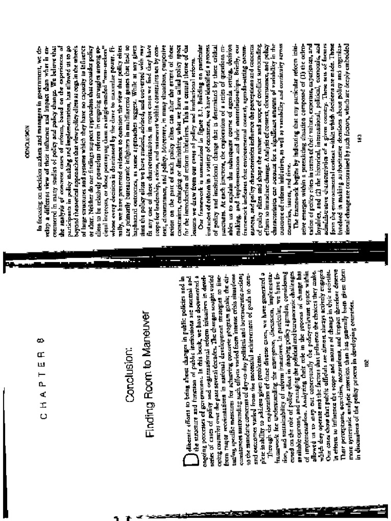 Grindle and Thomas - Public Choices and Policy Change Conclusion | PDF