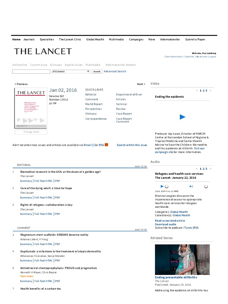 The Lancet, 02 January 2016, Volume 387, Issue 10013, Pages 194 Case