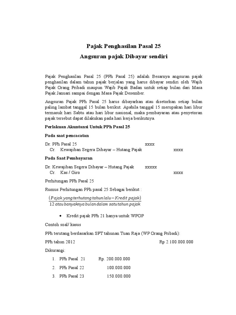 Pajak Penghasilan Pasal 25 Docx