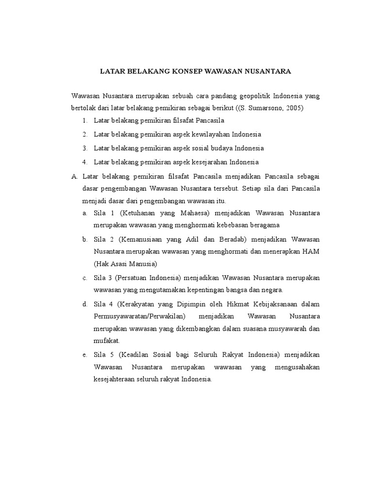 Latar Belakang Filosofis Wawasan Nusantara