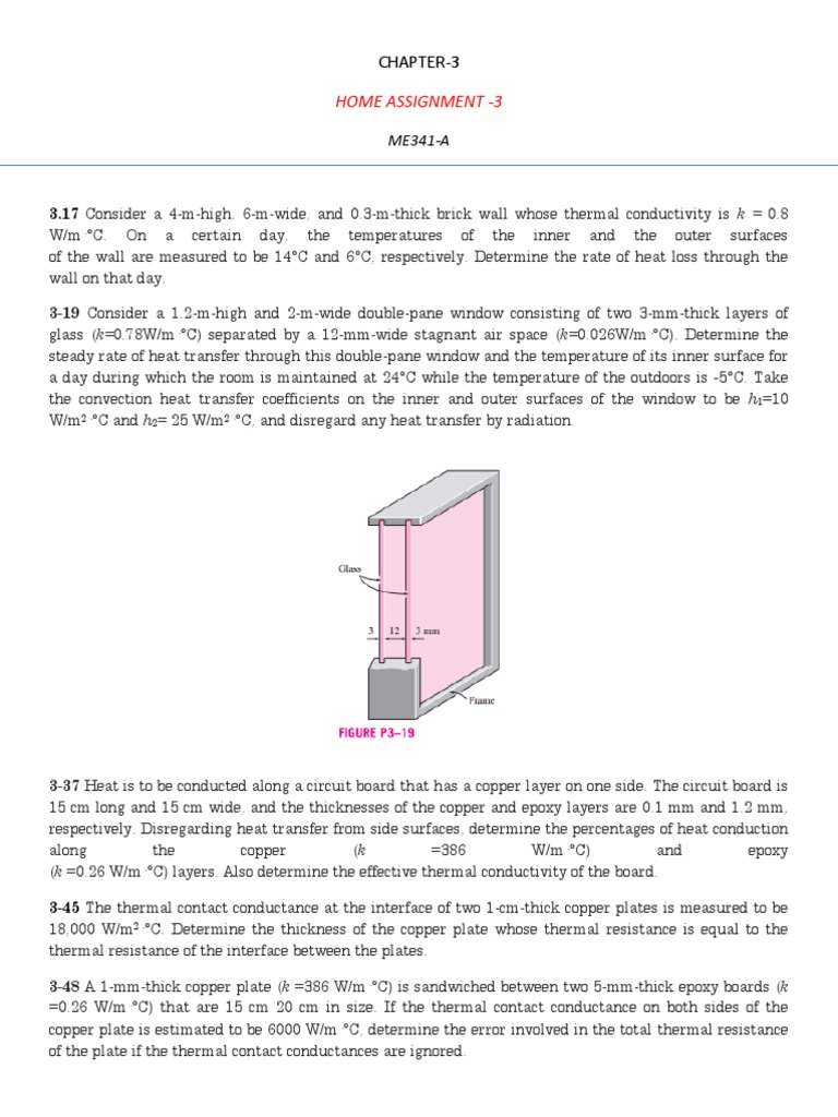Home Assignment 3 Chapter 3 Pdf Heat Transfer Thermal Insulation