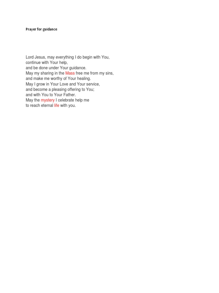 Prayer For Guidance PDF | PDF