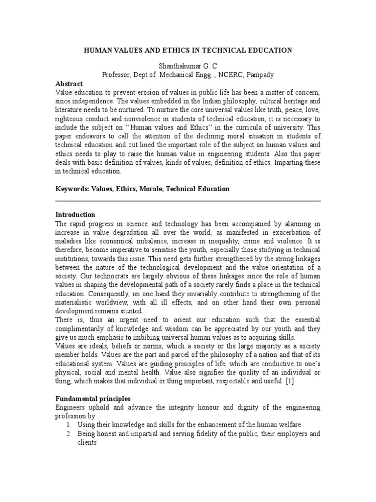 Full PaperValue Ethics (Code C) PDF Value (Ethics) Profession