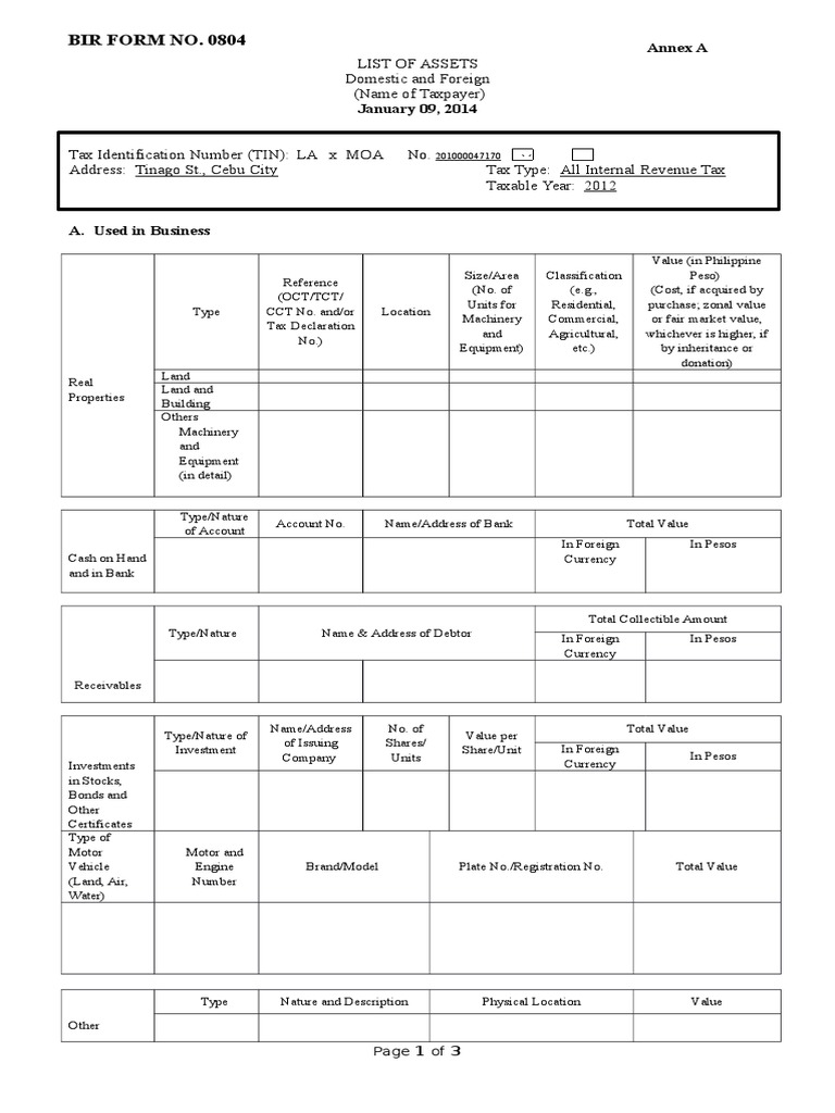 List of assets 838 views 