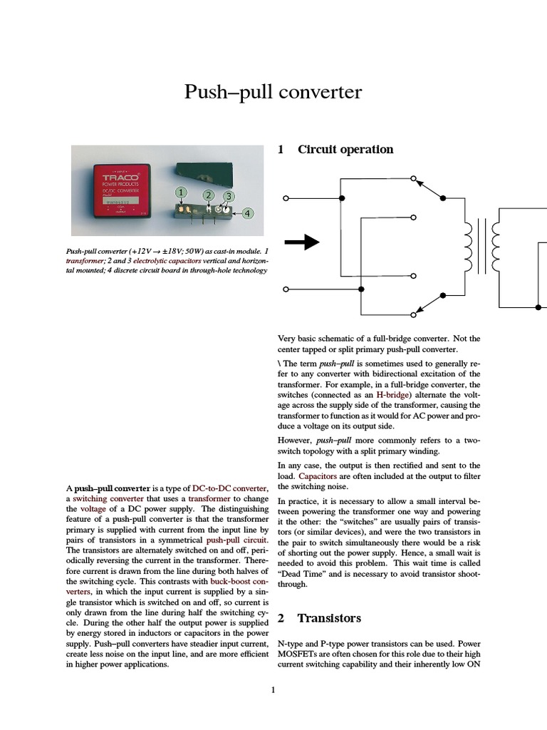 Push-Pull Converter | PDF | Power Electronics | Electrical Engineering