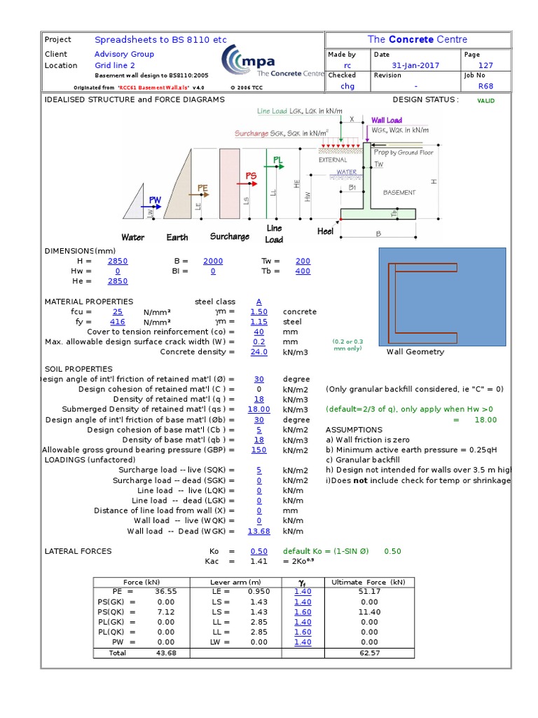 Spreadsheets To BS 8110 Etc: The Concrete Centre | PDF | Computing And ...