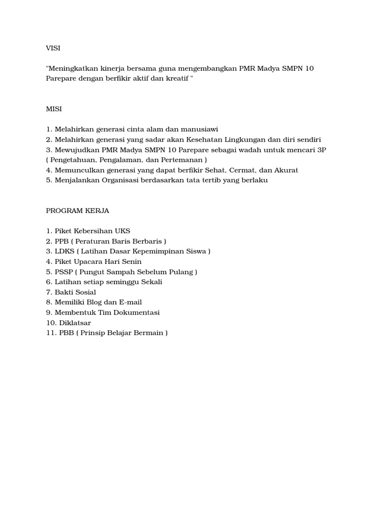 Visi Misi Pmr