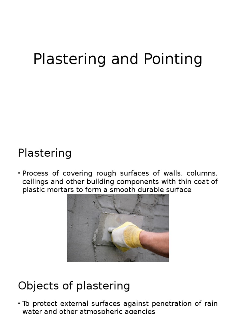 Plastering and Pointing Techniques | PDF | Lime (Material) | Plaster