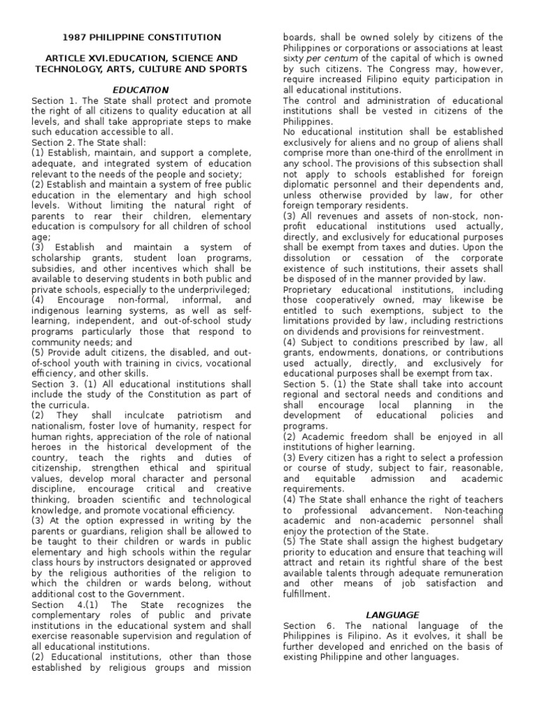 1987 Philippine Constitution | PDF | Citizenship | Science