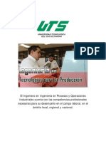 Perfil de Ingreso Del Ingeniero en Tecnologías para La Producción