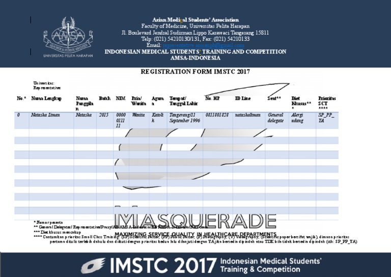 Early Registration Form PDF