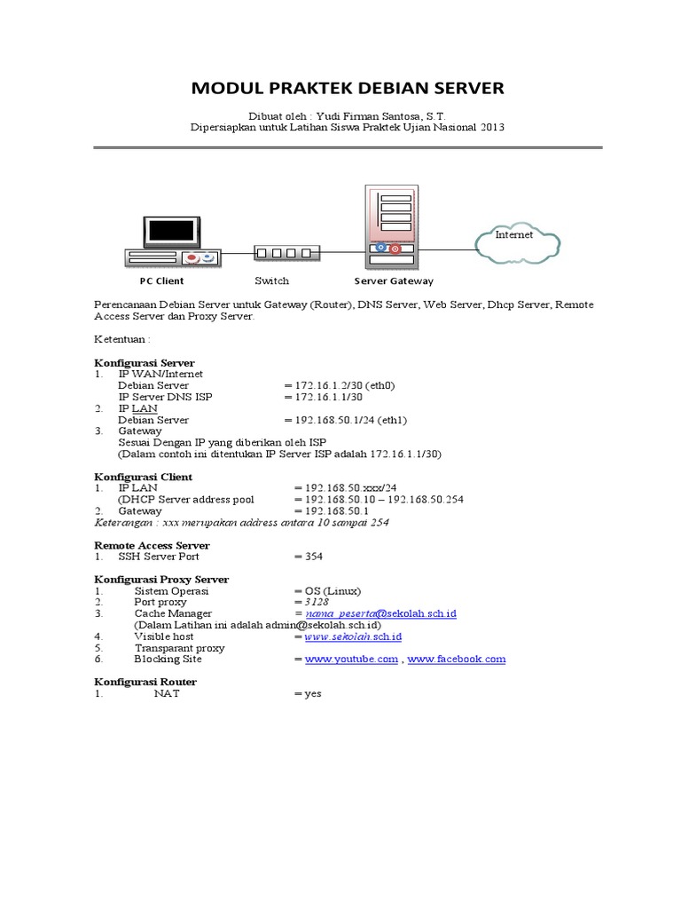 Tutorial Membangun Server Dengan Debian PDF | PDF