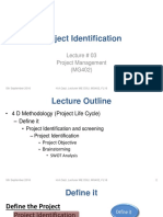 Project Identification: Lecture # 03 Project Management (MG402)