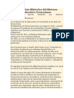 Evolucion Historica Del Sistema Educativo Venezolano