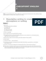 Answers To Cambridge Checkpoint English Workbook 2: 1 Descriptive Writing To Create An Atmosphere or Setting