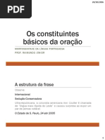 Os Constituintes Básicos Da Oração