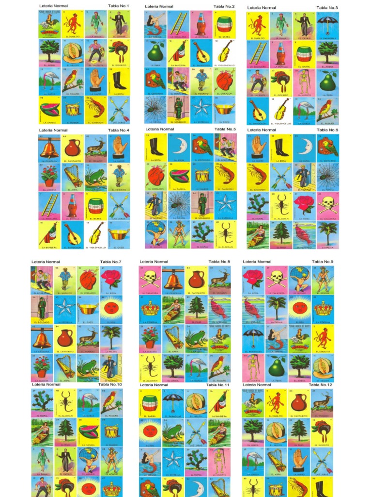 Lotería Mexicana | PDF for Free Printable Loteria Mexicana Cartas