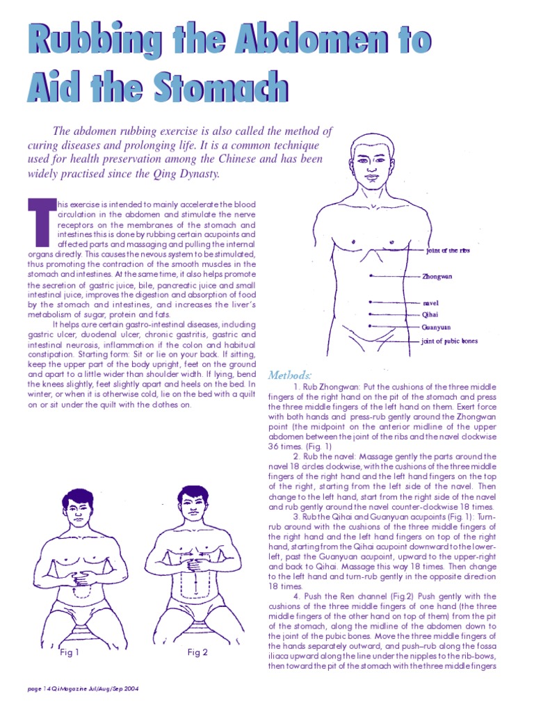 Clockwise Abdominal Rubbing Techniques | PDF | Stomach | Abdomen