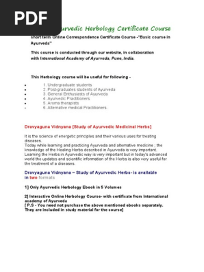 Certificate Course In Ayurvedic Bodyworks 2 Weeks