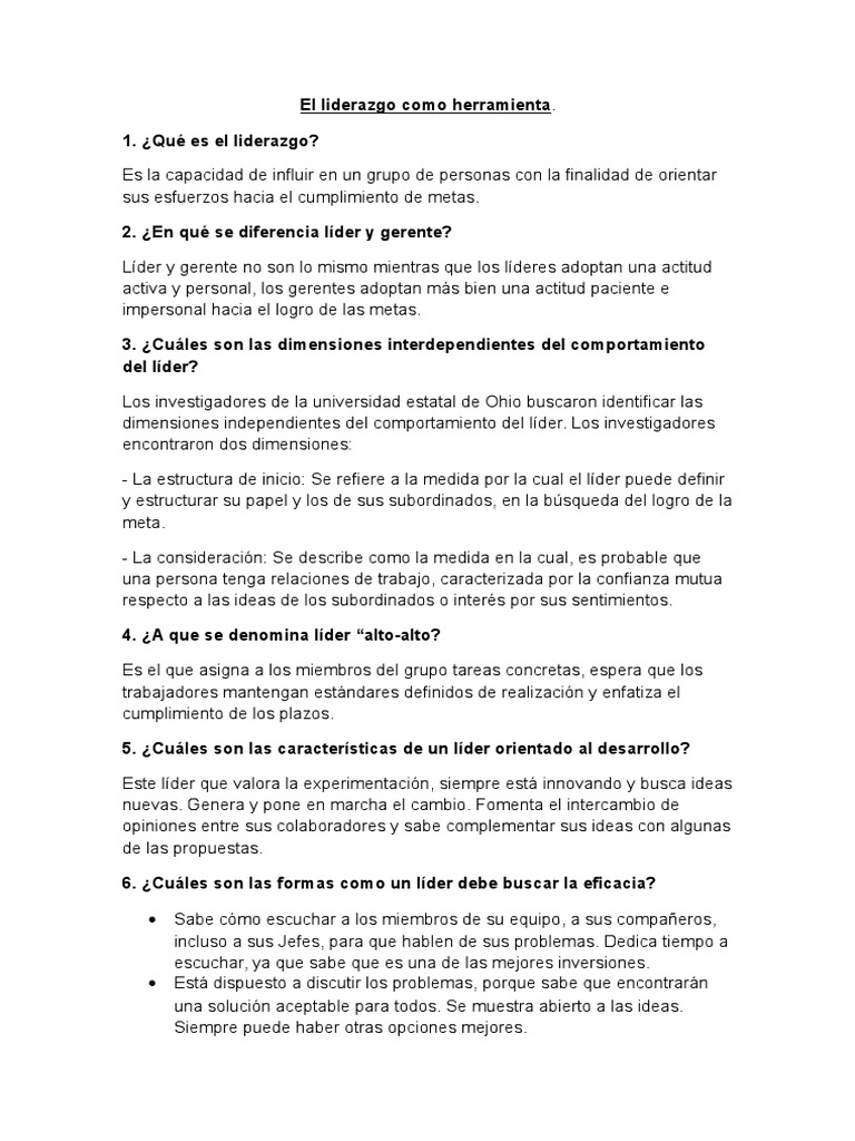 Liderazgo: Claves y Tipos Esenciales | PDF | Liderazgo | Toma de decisiones