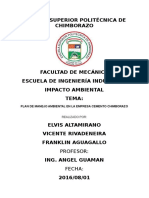 Plan de Manejo Ambiental Del Cemento