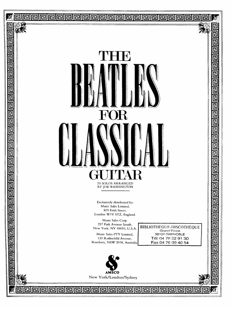 Beatles For Classical Guitar, Vol.1 (Guitar NTS) METHOD (OCR)