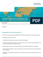 Contemporary Economic Scenarios 2017 Lecture 1: Global Economic Outlook 2017