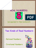 Real Numbers: (As Opposed To Fake Numbers?)